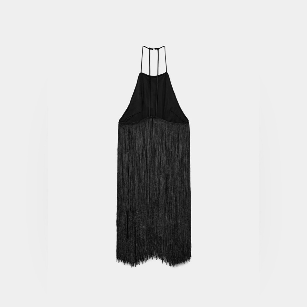Black Fringe Halter top - Picture 7 of 7